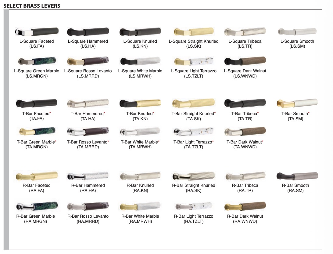 Select Brass Levers